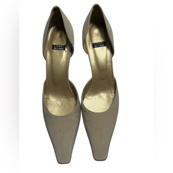 Stuart Weitzman Toucan Taupe Crepe women stiletto dress shoes size 8.5 AA - Picture 3 of 16